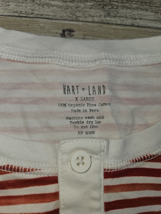 Hart + Land Red White Striped Pajamas XL Organic Pima Cotton - Picture 5 of 6